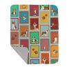 Lots of Red Boston Terrier Quilted Blanket 50x60 Artwork Pattern Quilted Throw Blanket for Bed, Couch, Sofa, Soft and Lightweight
