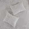 3 Piece Tufted Cotton Chenille Floral Duvet Cover Set